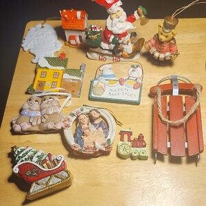 Vintage Holiday Miscellaneous Ornament Lot Of 11